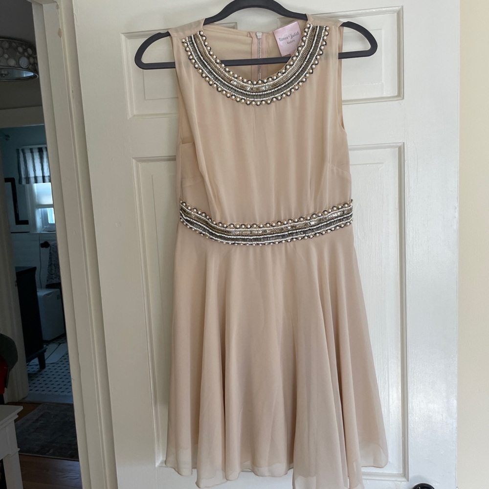 NWT Taupe beaded dress